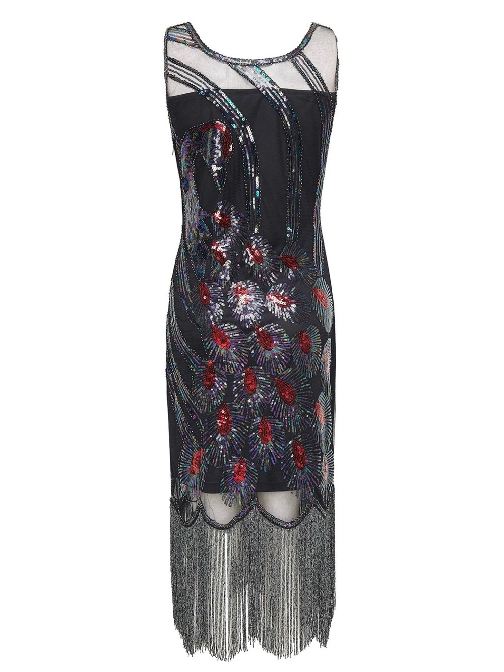 BABEYOND Coucoland 1920s
Peacock Flapper Dress for Women, M, Black, Multicolor - Picture 11 of 15